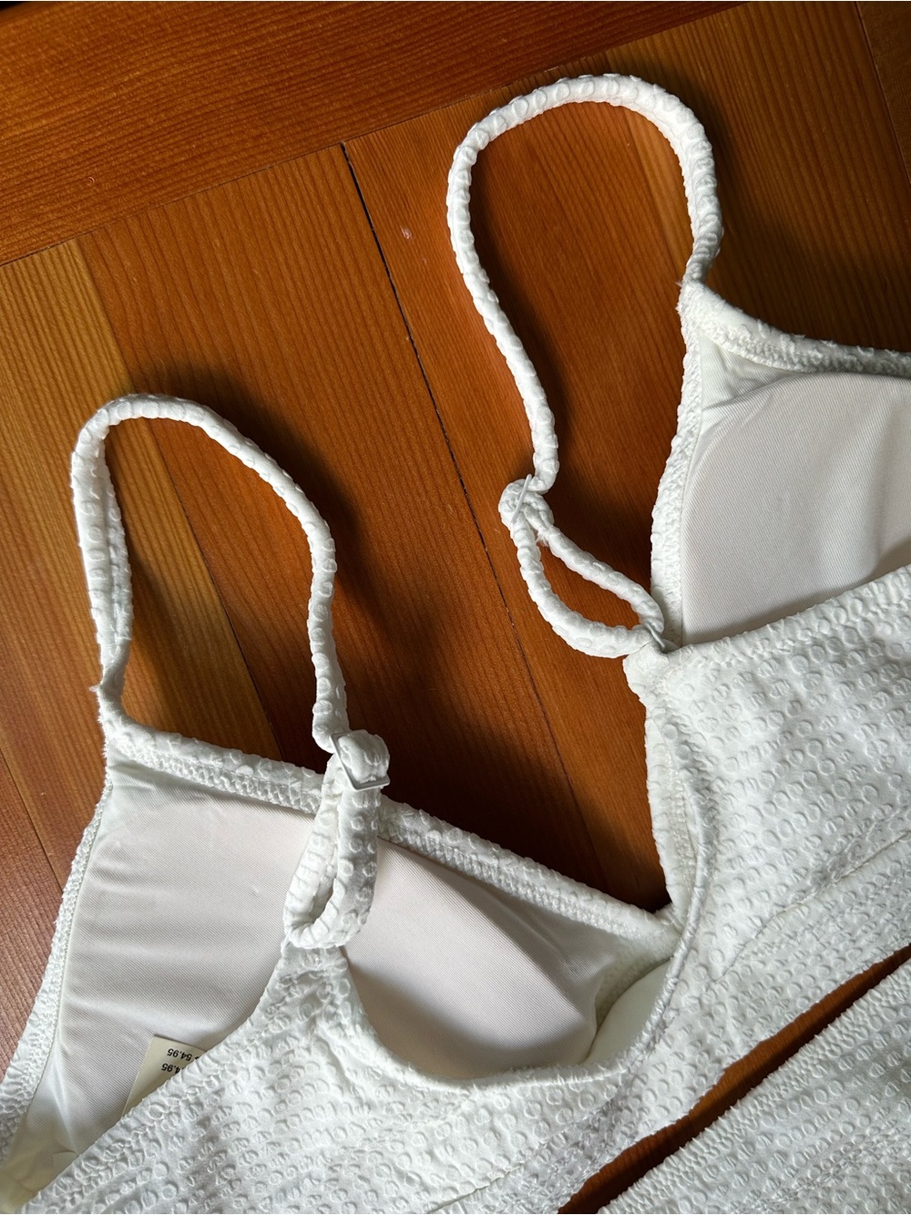 NWT Aerie Women’s Two Piece Textured Swimsuit, White - Size L, XL - Picture 5 of 7
